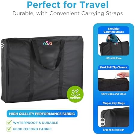 nova - Extra Large Mobility Travel Bag - Universal Carrier for Rollator Walkers, Folding Wheelchairs, and Transport Chairs - Durable Water-Resistant Storage Bag with Long Handles and Dual Zippers