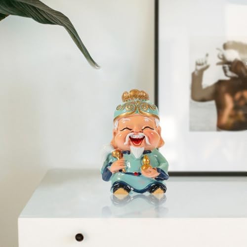 Taishang Laojun Ornament Chinese Fortune Statue Feng Shui Desk Decor for Home Office New Year Lucky Figurine