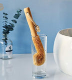 1Pcs Long Handle Scrubber with Bamboo Handle and Coconut Fibers Bristles Cleanning Brush for Glass Bottle Cup Winebottle Kitchen Home