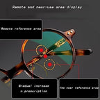 SFIVE Progressive MultiFocal Reading Glasses, Retro Round Readers Glasses Tortoiseshell, Resin Lenses Reading Glasses Unisex (Color : Black, Size : +2.5)