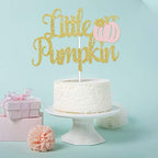 Little Pumpkin Cake Topper Gold and Pink Little Pumpkin Baby Shower Cake Topper for Little Pumpkin 1st Birthday Baby Shower Cake Supplies