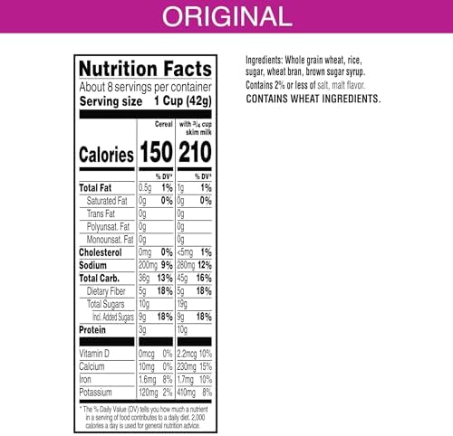 Kellogg's Frosted Bran Breakfast Cereal, Fiber Cereal, Family Breakfast, Original, 12.7oz Box (1 Box)