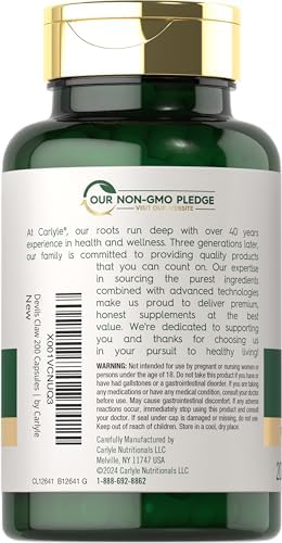 Carlyle Devils Claw | 200 Capsules | Concentrated Root Extract | Devils Claw Herbal Supplement | Non-GMO, Gluten Free Supplement