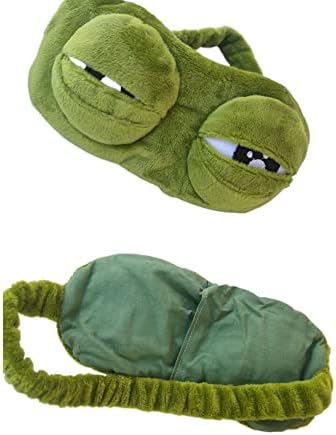 Cute 3D Frog Eye Sleep Mask, Funny Cute Frog Eye Blindfold Cover for Children Adult, Soft Eyeshade Sleeping Mask for Plane Travel Yoga Office Snap (Green)