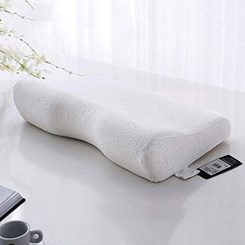 TEMKIN Cervical Pillow Memory Foam Butterfly Pillow Contour Pillow for Neck and Shoulder Pain Cervical Pillow Ergonomic Bed Pillow for Side & Back Sleepers 50 * 30 * 6/11cm Suitable for Hotels bedr
