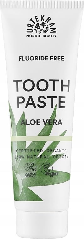 Organic Aloe Vera Toothpaste- Made in Denmark by Urtekram, 75 Ml.