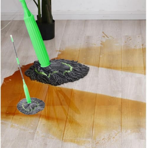 FOTN 2 in 1 Dehydrated Mop, 2024 New Self-Wringing Twist Mops for Floor Cleaning，Self Wringing 360 Flat Mop with Stainless Detachable Steel Handle (1PC+1 mop Head)