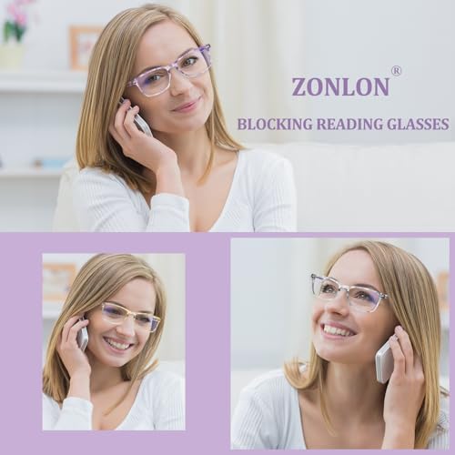 6 Pack Reading Glasses for Women Men, Spring Hinge Eyeglasses Blue Light Blocking Anti Eyestrain Computer Readers