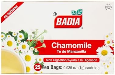 Badia Chamomile Tea, 25 Bags – Soothing Chamomile Flower (Manzanilla) Herbal Tea for Relaxation & Peaceful Moments