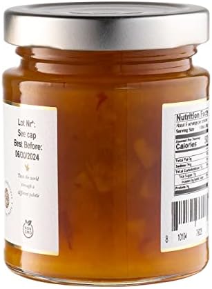 Gourmanity Spiced Mango Chutney, Moderately Hot and Spicy, Pair with Crackers and Cheese or in your Favorite Sauce, All Natural, Non-GMO, Product of Belgium, 6.35oz