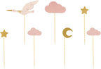 Cake Topper Stork 13.5 cm Set of 7 Cake Decoration Cake Cupcake Muffin Baby Shower