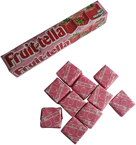 Fruit Tella Strawberry Chewy Candy with Fruit Juice 41g/1.44oz (Pack of 4)