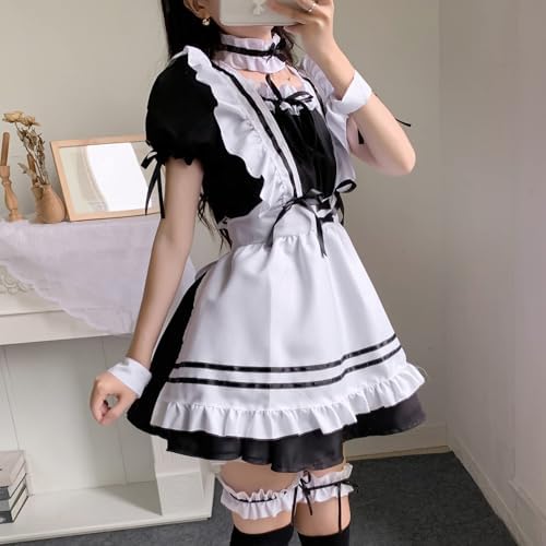 Japanese Anime Cosplay Maid Outfit Dress Cute Halloween Makeup Cosplay Costume for Girls Women