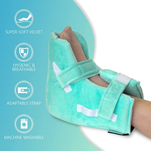 NYOrtho Heel Protectors For Pressure Sores - Soft Fabric Heel Protector - Heel Offloading Boot With Cooling Gel Pack - Ankle Pillow For Ulcers - Made in USA