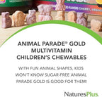 NaturesPlus Animal Parade Source of Life Gold Children's Multivitamin - Orange Flavor - 120 Chewable Animal Shaped Tablets - Immune Support Supplement - Gluten-Free - 60 Servings