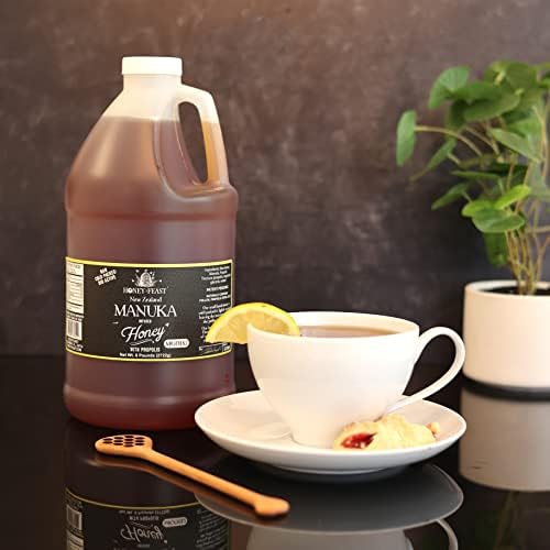 HONEY FEAST 6 Pounds Propolis Infused Raw Manuka Honey | New Zealand Manuka Blend with Propolis | MGO182 | Patent Pending Formula