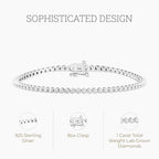 GILDED 1-3 Cttw Round Lab Grown Diamond Diamond Tennis Bracelets for Women | Sterling Silver Bracelet | Fine Jewelry for Her | Timeless Design | Gift Box Included