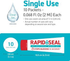 Wound Gel Single Use Packets 10ct | Stops Bleeding in Seconds | for Minor Cuts & Scrapes. Packets for Easy Storage and Restocking for Emergency First Aid Supplies