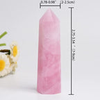 1PCS Rose Quartz Natural Crystal Towers 2.75-3.54" Healing Crystal Wand 6 Faceted Chakra Reiki Meditation Therapy