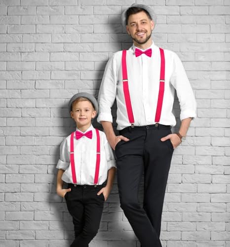 MDSTYLE Suspenders for Men Women Boys - Adjustable Y-Back