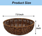 Fruit Baskets Bowl for Kitchen Counter, Round Bread Woven Wicker Basket, Candy Bowl Dish for Fruits, Breads, Vegetables,Snacks, Food (Small)