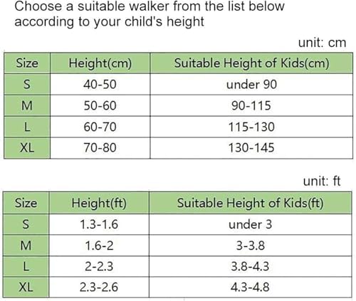 Lightweight Aluminum Rollator Disabled Walking Aids,Foldable 4 Wheels Height Adjustable Walking Frames Assist, Walkers/Standing Walking Aid , For 90-150cm Child Rehabilitation Walking(X-Large) ﻿ ﻿(Lar