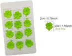 Edible 12pcs GrassGreen Shamrock Sugar cake decorations, cupcake toppers, perfect Clover Icing Cookies decro for St. Patrick's Day Birthday Halloween Thanksgiving Christmas party Team Dinner