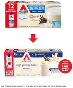 Atkins Vanilla High Protein Shake, 15g Protein, Low Glycemic, Low Carb and Low Sugar Protein Shakes, Keto Friendly Ready to Drink Shakes, 12 Vanilla Flavored Protein Shakes