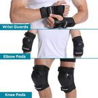 BODYPROX Knee Pads Elbow Pads Wrist Guards Set for Inline Skating, Skateboarding, Roller Derby and BMX Ride.
