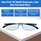 2 Pcs Auto Focus Glasses, Automatic Zoom Reading Intelligent Self Adjusting Presbyopia Anti-Blue Light Glass Adjustable Presbyopic Color-Changing Smart Look Far And Near For Men Women(Blue)