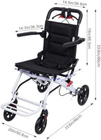 Portable Wheelchair Lightweight Folding - 13.7lb, Folding Transport Wheelchairs for Adults and Seniors Support 200lbs, Narrow Doorways Wheel Chair (Black, A)