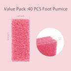 NOVAL Pumice Stone for Feet Scrubber Dead Skin Disposable Foot Pumice Foot Callus Remover Pedicure Tools Pink Pumice Sponge Nail Salon Home Use,40 PCS