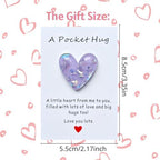 YOJO Pocket Hug Heart with Greeting Cards, Long Distance Relationship Gifts, Gifts for Boyfriend Girlfriend, I Love You Gift for Him Her (Purple)