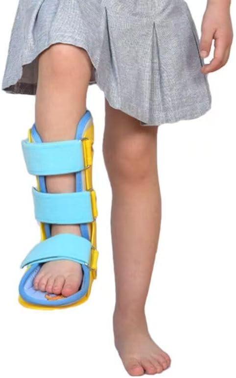Pediatric Ankle Foot Orthosis Brace Adjustable AFO Splint with Straps for Kids Child Drop Foot Support Brace (Medium, Left foot)
