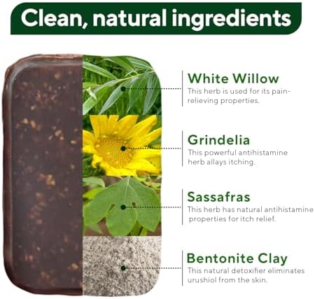 Marie's Original Poison Ivy Soap Bar | All Natural Poison Ivy Treatment | Anti-Itch Skin Cleanser Bar Wash for Poison Ivy, Poison Oak & Sumac | Removes Oils, Soothes & Relieves Rashes | 2.9 ounces