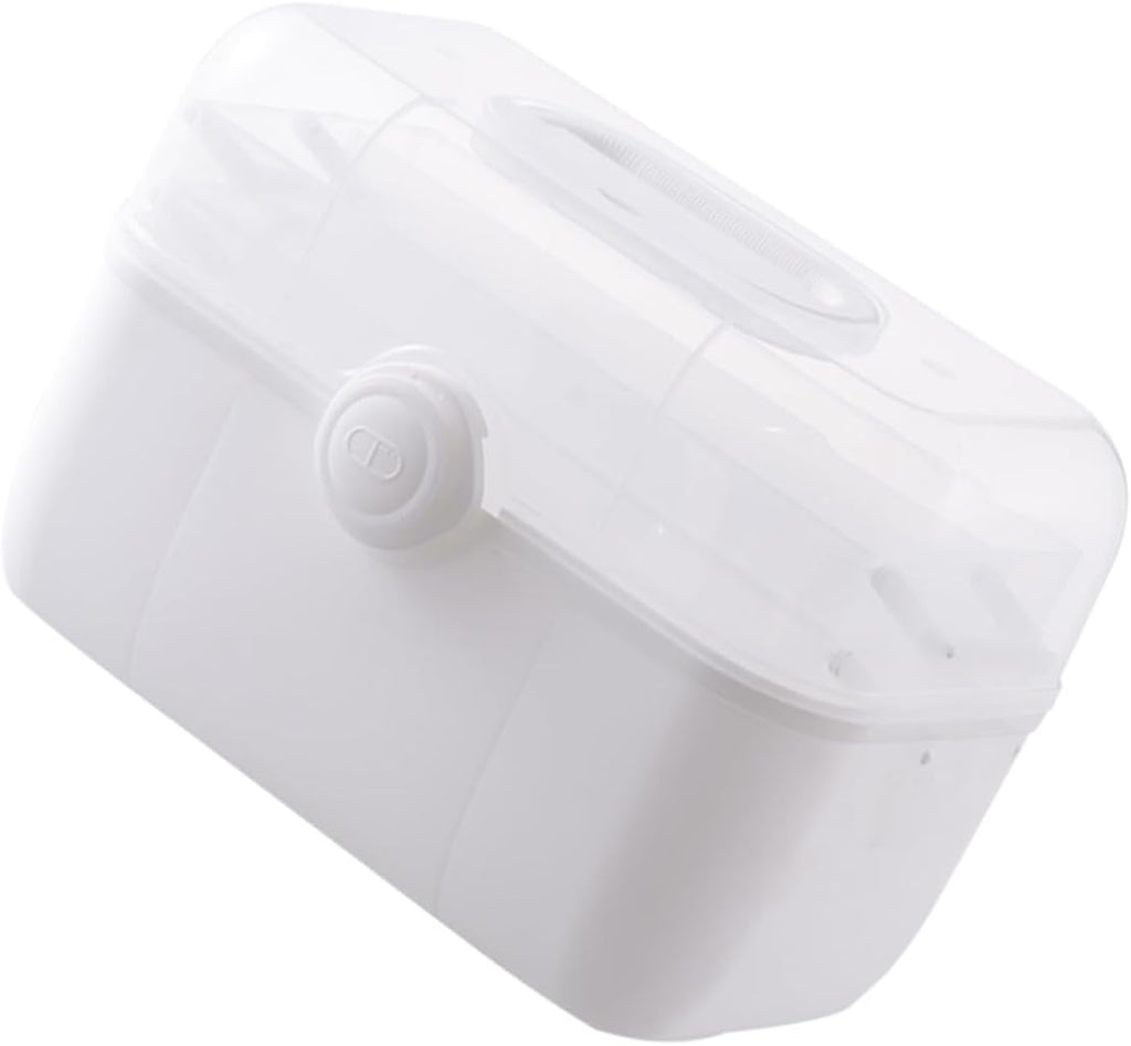 COLLBATH Portable Medical Storage Box Multifunctional Emergency Kit with Safety Knob Design for Organized Medicine for Home and Outdoor Use