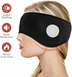 SAFIGLE Ear Muffs for Bed：Adjustable Sleeping Earmuffs with Fleece Lining - Black Noise Cancelling Winter Ear Warmers for Home, Travel, and Sleeping Earbud Headbands 60.00X10.00X0.50cm