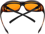 Eyekepper 100% Blue Reduction,Fitover Anti-Blue Blocking Computer Glasses with Extra Amber Lenses for Women, Tortoise