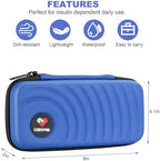 CDBXPRG Insulin Cooler Travel Case,Diabetic Cold Pack Organizer Bag with 2 Reusable Ice Packs for Insulin Pen and Other Medication Diabetic Supplies Blue