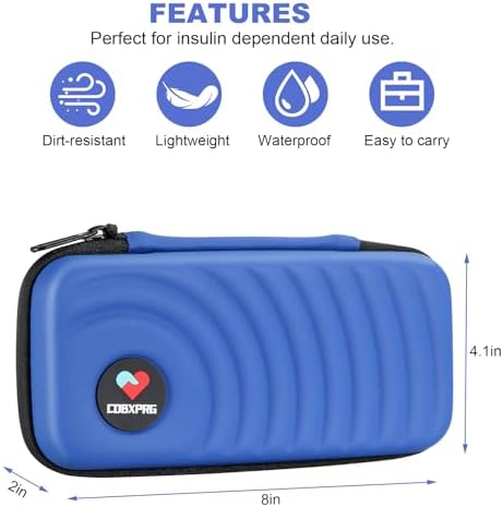 CDBXPRG Insulin Cooler Travel Case,Diabetic Cold Pack Organizer Bag with 2 Reusable Ice Packs for Insulin Pen and Other Medication Diabetic Supplies Blue