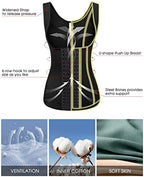 Ekouaer Women's Underbust Corset Waist Trainer Cincher Steel Boned Body Shaper Tummy Fat Burner S-4XL