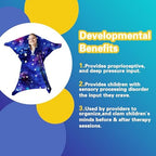 Blue Glowing Star Sensory Socks - Autistic Sensory Body Sock for Kids - ADHD and Improve Sensory Processing Sox (Medium)