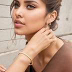 Dainty Gold Bar Bracelet for Women Simple Delicate Thin Cuff Bangle Hook Bracelet 18K Gold Plated Handmade Minimalist Jewelry