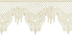 FUNSHOWCASE Large Pre-Made Ready to Use Edible Cake Lace Lattice Diamond Scallop 12-inch 10-Piece Set Ivory White