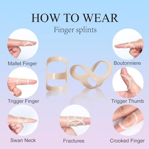 Oval Finger Splint 8 pcs, Finger Splints for Arthritis, Mallet Finger, Trigger Finger Splint, hypermobility(EDS) finger For Thumb/Middle,/Index/Pinky or Ring Finger (Large(5,6,7,8,9,10,11,12))