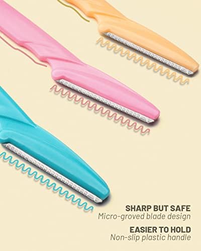 MoHern Eyebrow Razor for Women, 12 Pcs Dermaplaning Tool for Face Professional, Face Razor for Women Facial Hair Remover