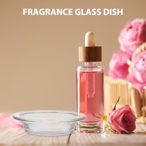 2Pcs Replacement Wax Warmer Dish, 4.5in Glass Transparent Aromatherapy Essential Oil Diffuser Dishes for Home, Office, or Meditation