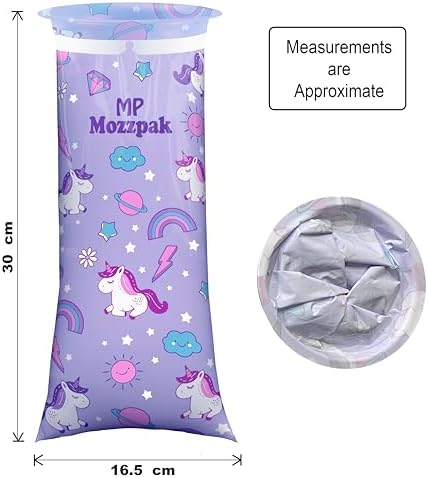 MP MOZZPAK Unicorn Kids Vomit Bags Disposable 24 Pack - Emesis Bags, Leak-Proof Barf Bag, Motion Sickness Relief for Children, Travel Friendly Puke Bag, Throw up Solution for Car, Plane, & Road Trips