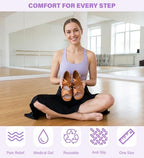 Ball of Foot Cushions (2 Pairs Gel Shoe Inserts), Heel Inserts for Women, Non Slip Heel Pads, Heel Cushions for Women Foot Pain Relief and Comfort, One Size Fits Any (Clear) (4, Black)