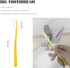 EasyHonor Huge Head Toothbrush with Hard & Firm bristles BPA Free for Proper Dental Care 4 Pack with White Hard Bristles.